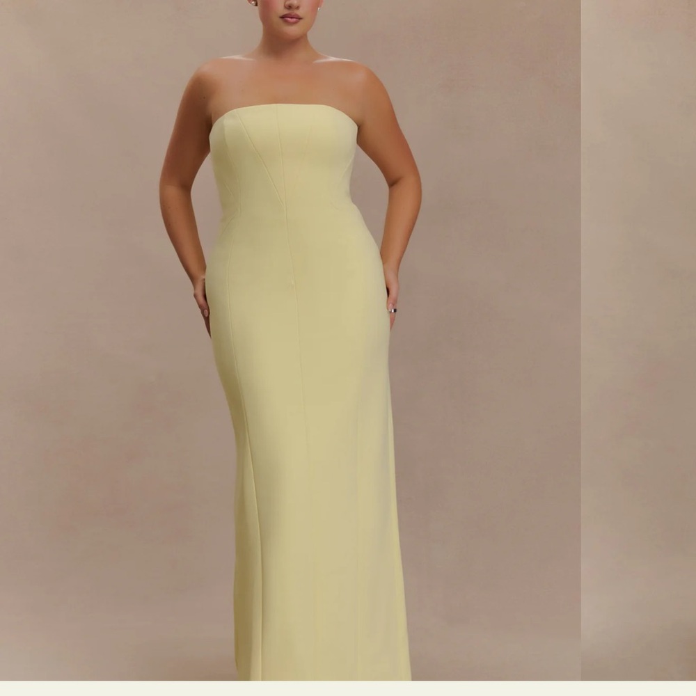 Meshki Strapless Dress in Soft Yellow